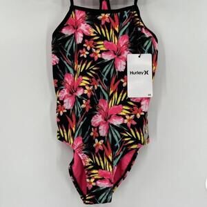 Hurley Girl's UPF 50+ One-Piece Quick Dry Swimsuit Size 5/6 NEW with Tags